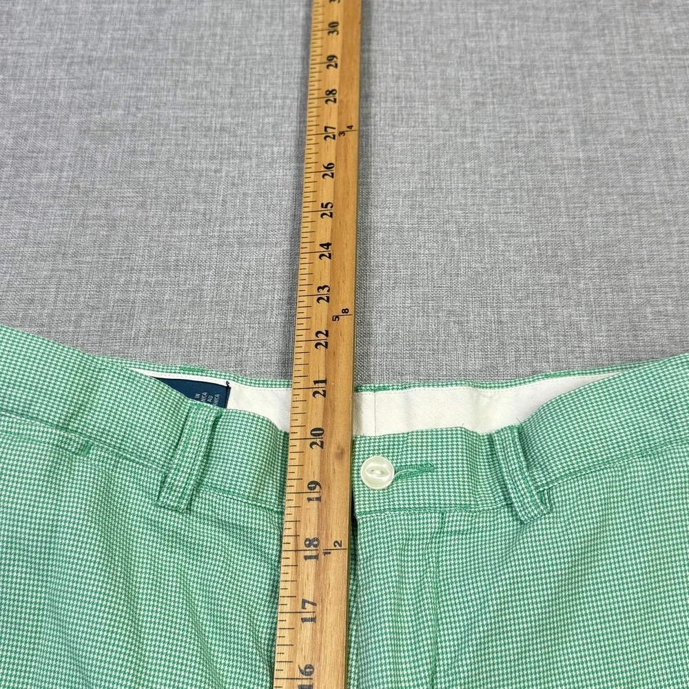 Polo Ralph Lauren Shorts Mens 35 Green Check Chino Flat‎ Front Casual Summer